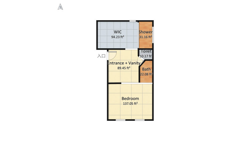 Master Bath tub by window floor plan 39.3