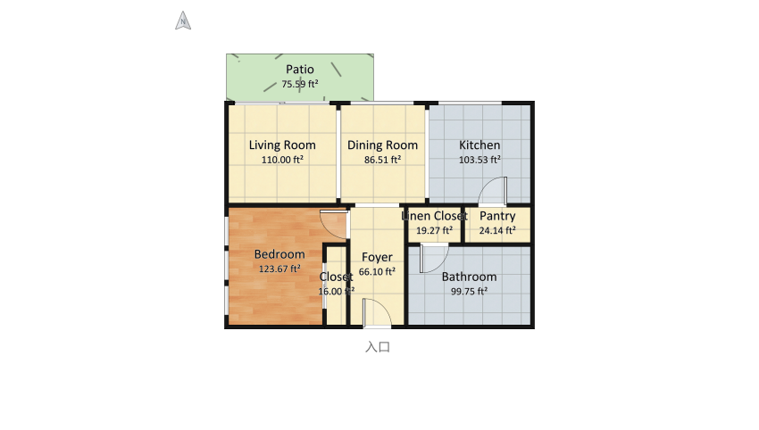 Apartment Floor Plan floor plan 73.36