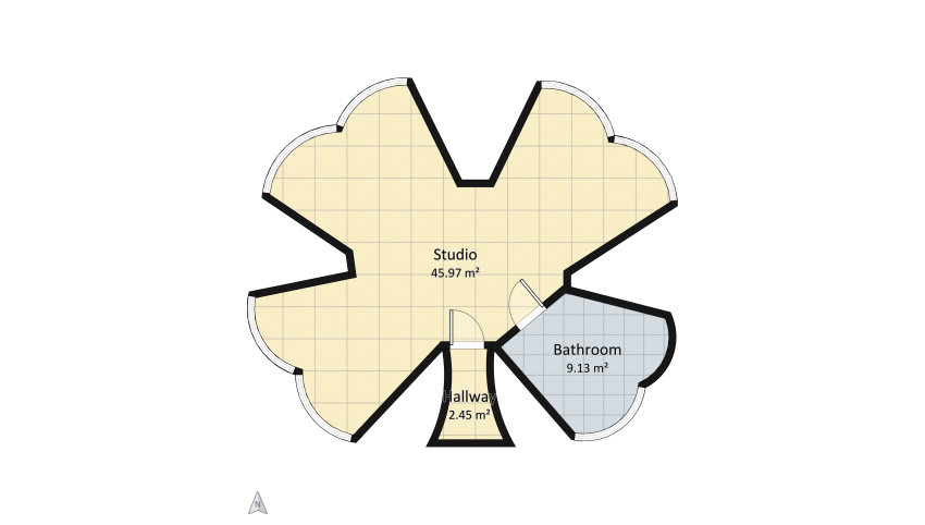 Shamrock Studio floor plan 57.55