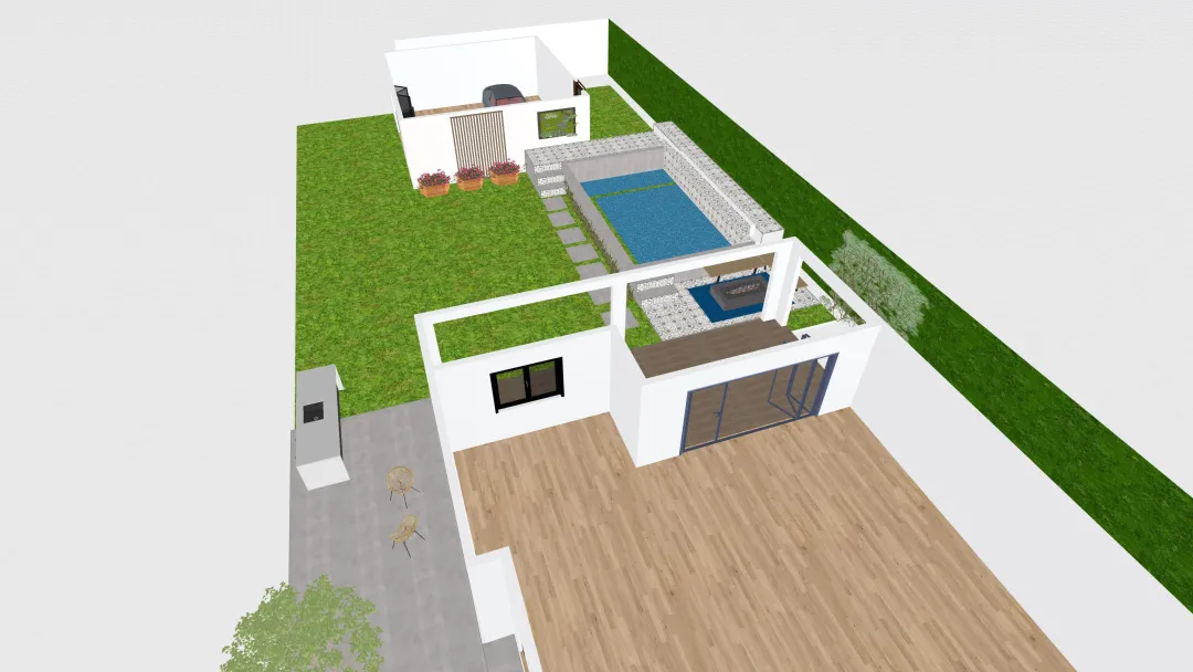 existing garage w pool (casita hidden) 3d design renderings