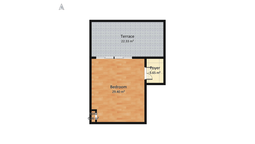 Pool and Bedroom Design floor plan 61.1