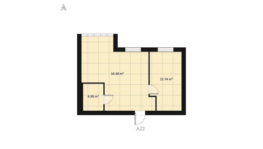 apartment at Aktau city 3 microdistrict 15 building floor plan 55.12