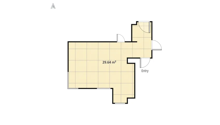 Kuchnia, korytarz, salon - wariant 4 floor plan 29.59