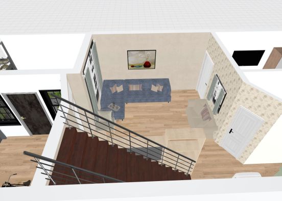 18x38 marla 684 ground floor w/stairs... Design Rendering