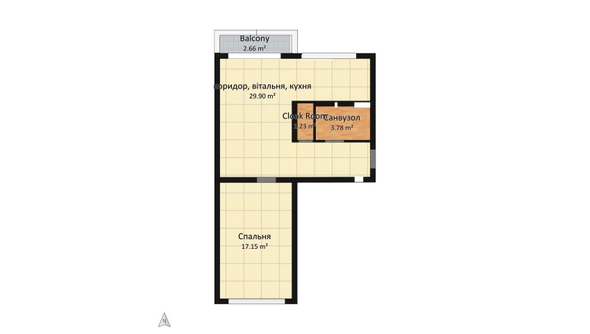 Vaba-Sabi, apartment 42 sq.m floor plan 418.28
