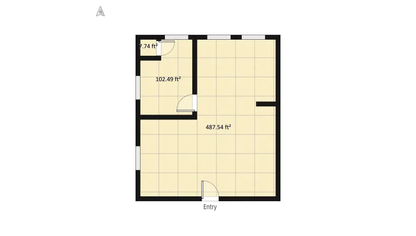 Blue boho house floor plan 61.62