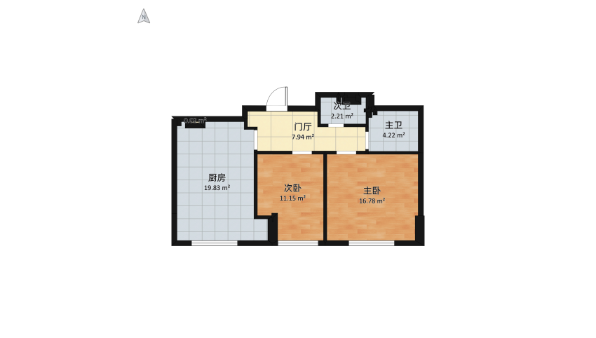 Apartment (new Homestyler version) floor plan 71.04