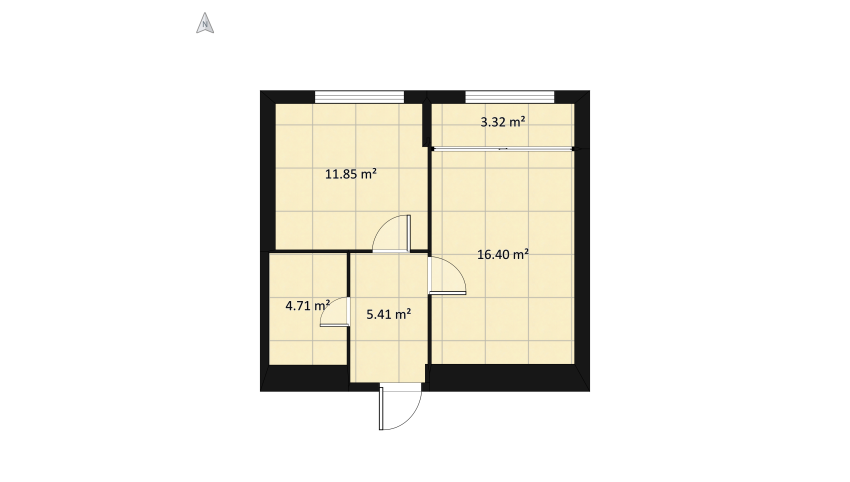 1ка floor plan 41.7