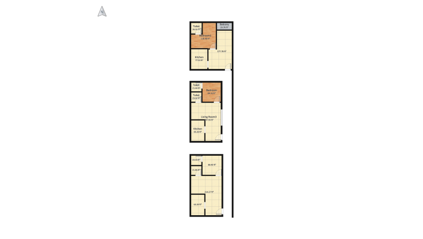 Rent House-01 North floor plan 130.36