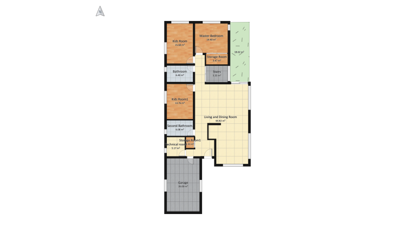 Proiect casa V19 - acces dormitor living floor plan 191.44