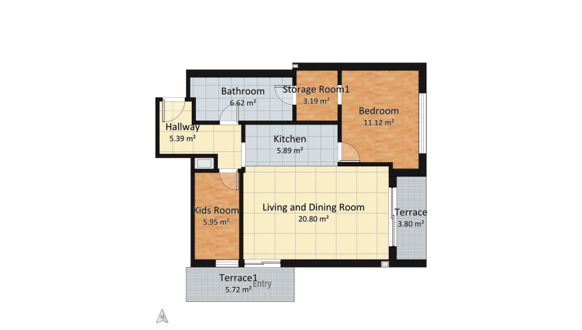 EFEB házi átalakított floor plan 68.76