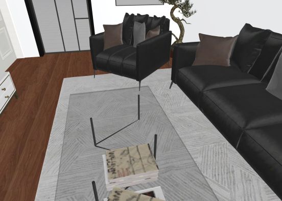 salon sofa negro Design Rendering