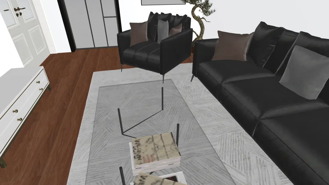 salon sofa negro 3d design renderings