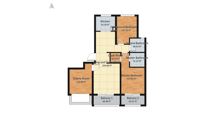 серый тесный дом. floor plan 97.48