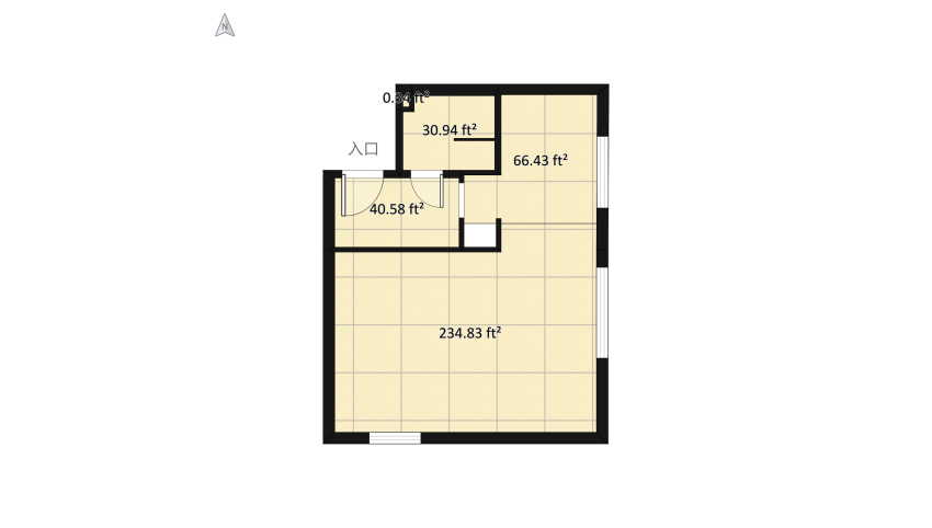 HEX wall, green floor, VERTICALnad-blatem floor plan 39.04