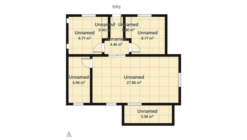 Stan 75 m2 floor plan 64.61