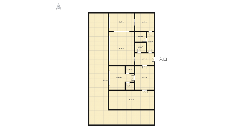 Gold cozy apartment floor plan 347.78