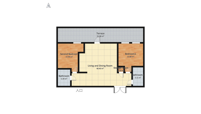 B's house floor plan 137.7