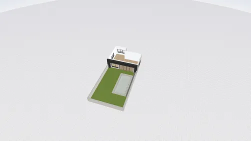 Modern black House With Swimming Pool And Yard