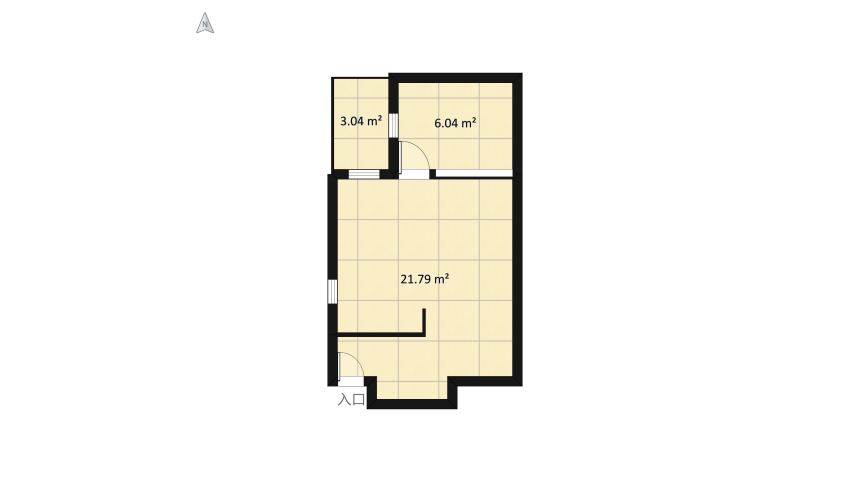 monolocale floor plan 35.32