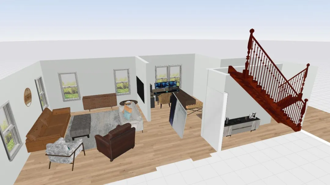 Copy Living room 21 move tv 3d design renderings