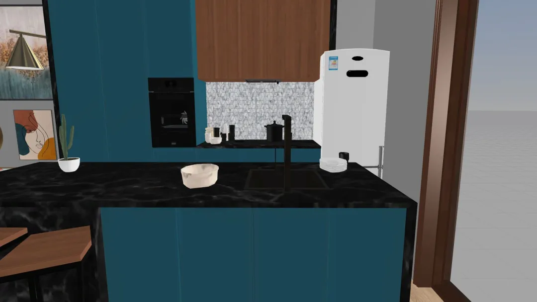 Apartment-Studio 3d design renderings