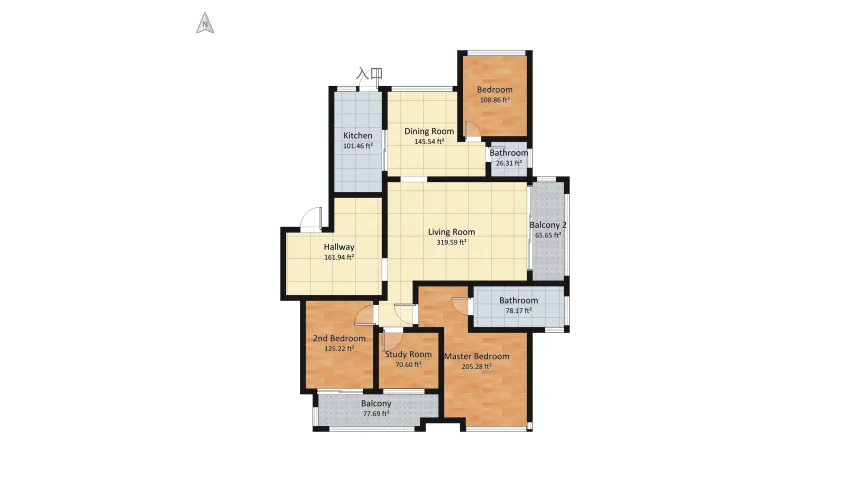 12 Four Bedroom Large Floor Plan floor plan 159.67
