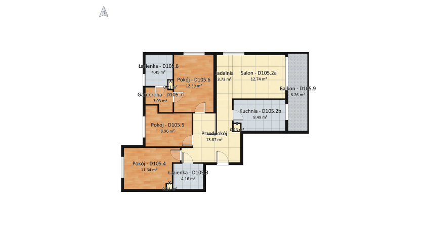 Mieszkanie Ronson D105 - po konsultacjach floor plan 101.99