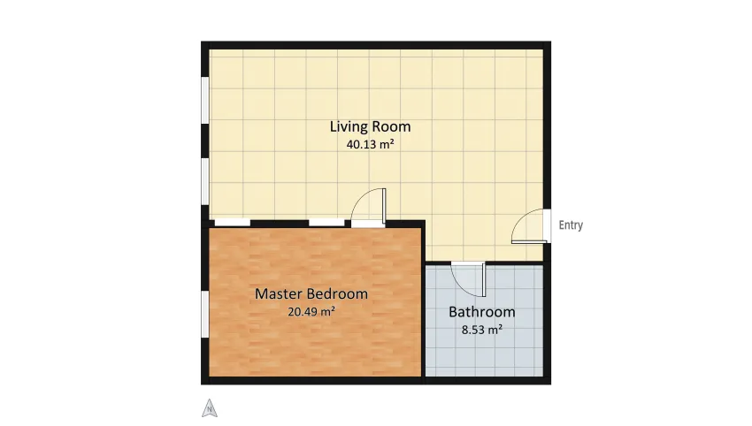 Bauhaus 2 rooms apartment V2 floor plan 69.15