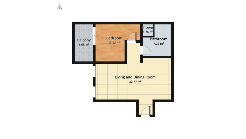 Model #1 floor plan 69.82