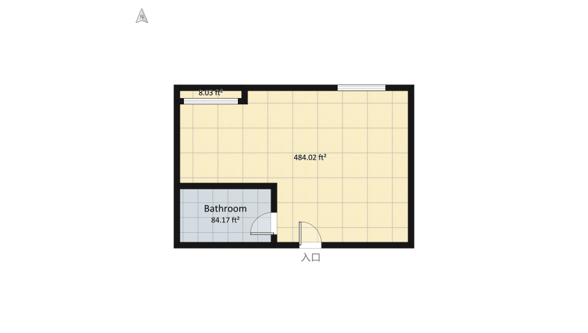 Modern Bohemian 1 Bedroom Studio floor plan 59.42