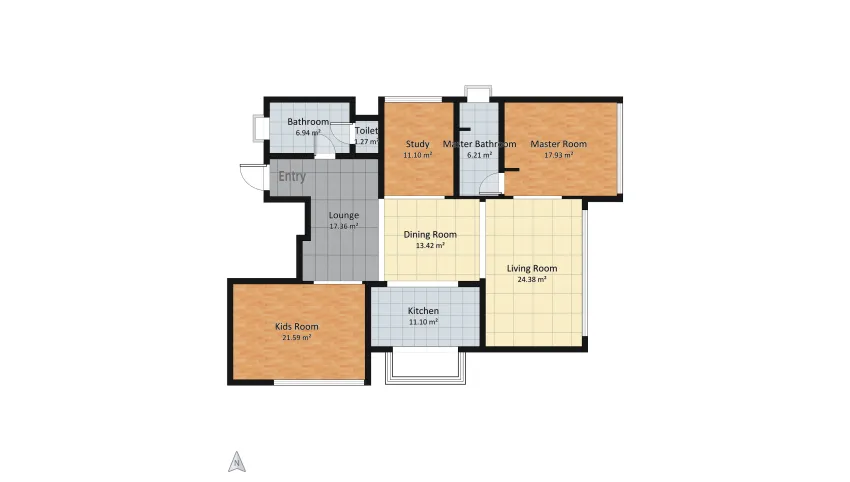 10 Three Bedroom Modern Luxurious Design floor plan 131.31