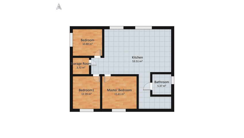 Green Bedroom floor plan 116.54