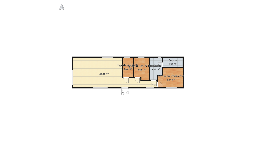 Domek v2.3 sauna floor plan 2428.67