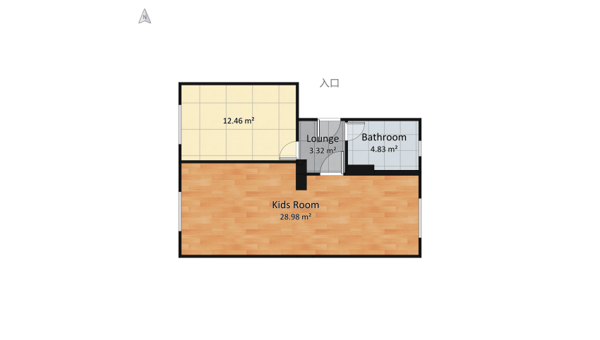 Byt 2+1, společná WC floor plan 53.29