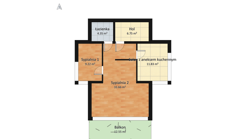 apartament gubałówka floor plan 88.84