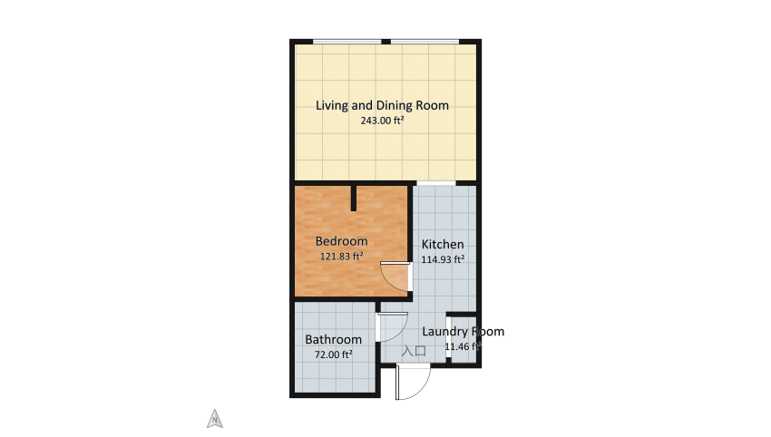 F&ID - Apartment floor plan 52.45
