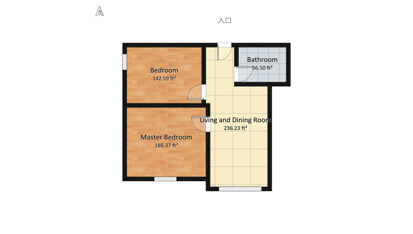 Apartment floor plan 57.76