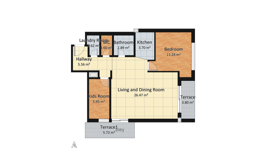 EFEB házi átalakított II verzió floor plan 68.54