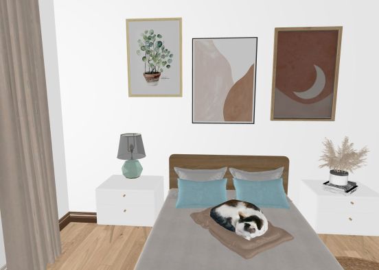 Dormitorio Nordico Design Rendering