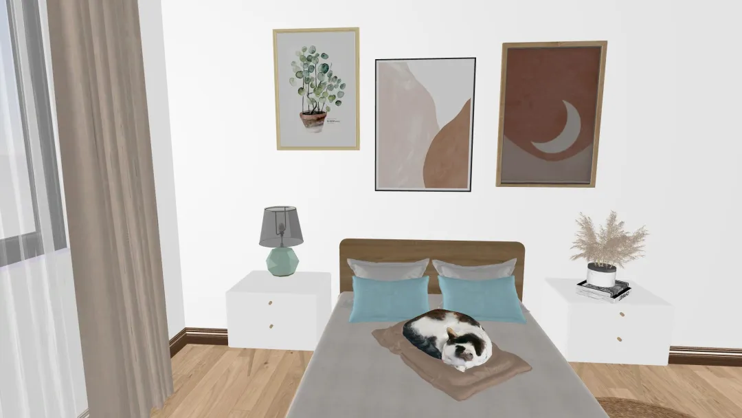 Dormitorio Nordico 3d design renderings