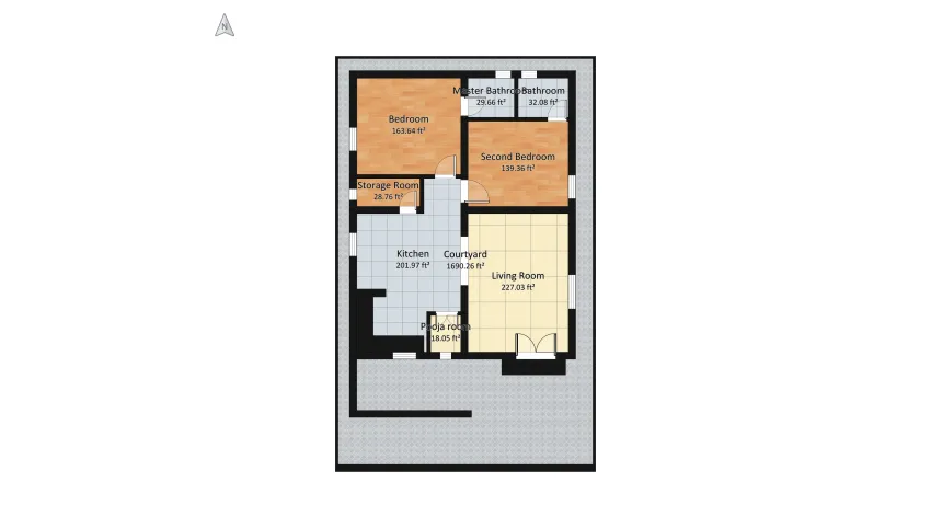 TRIPLE bed room with Aayam_copy floor plan 253.91