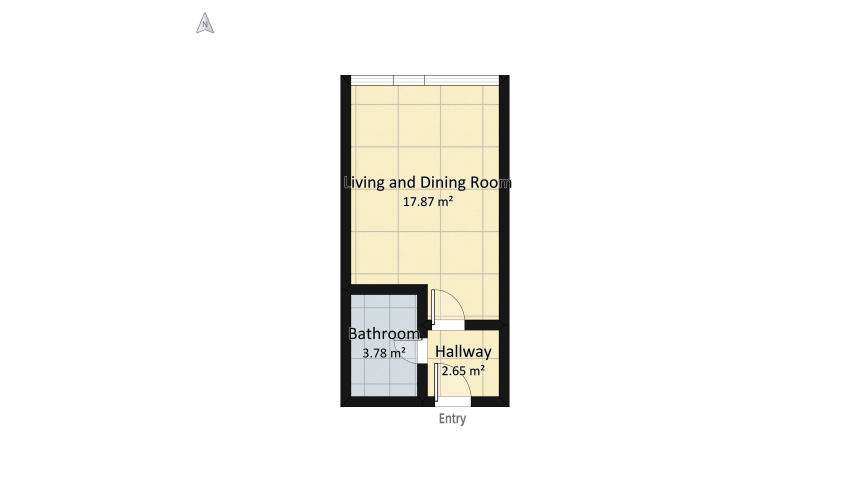 BorovSki Studio - V-white-2single-beds floor plan 28.39