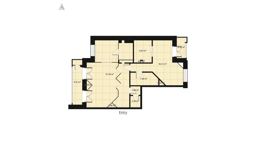 Bright apartment floor plan 141.57