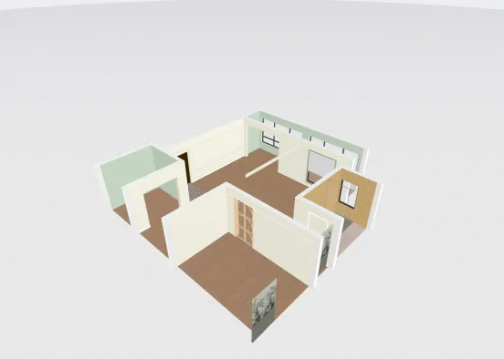 # Empty-Elegant Mid-Century Apartment Визуализация дизайна