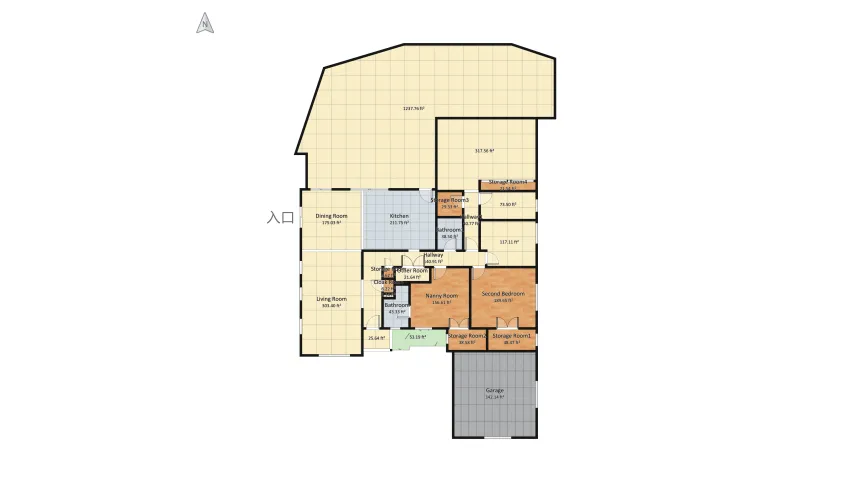 Copy of Ocean View House +1 bed with closet floor plan 336.95