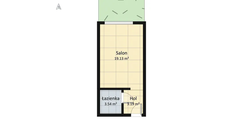 Apartment 1 floor plan 46.9