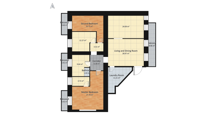 tre camere Via Bertola 20 bis floor plan 209.95