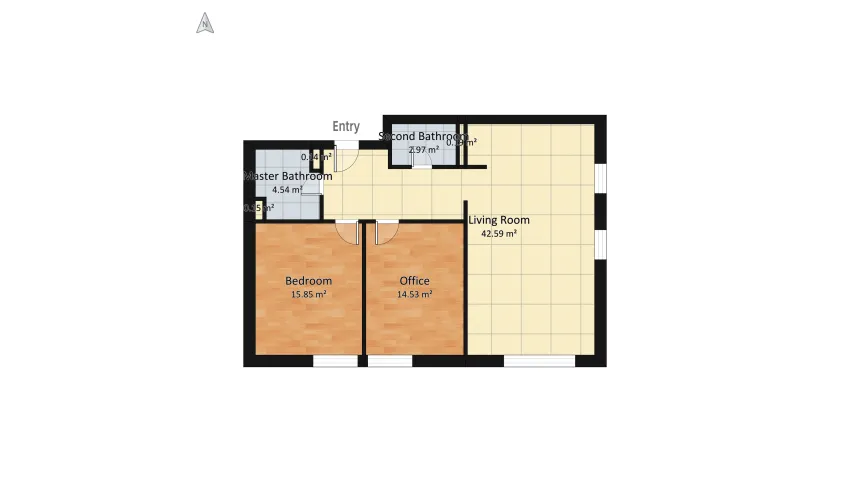 Modern Luxury City Apartment floor plan 80.89
