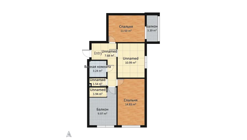 Living Appartments "sunset"   floor plan 65.13